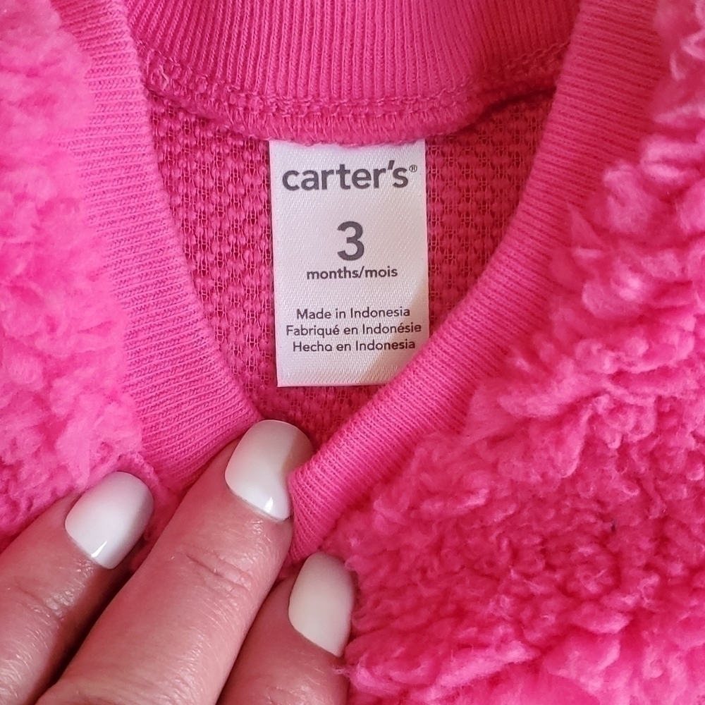 NWT 2 3mth Carter's Sherpa Sweatshirts - Picture 3 of 4